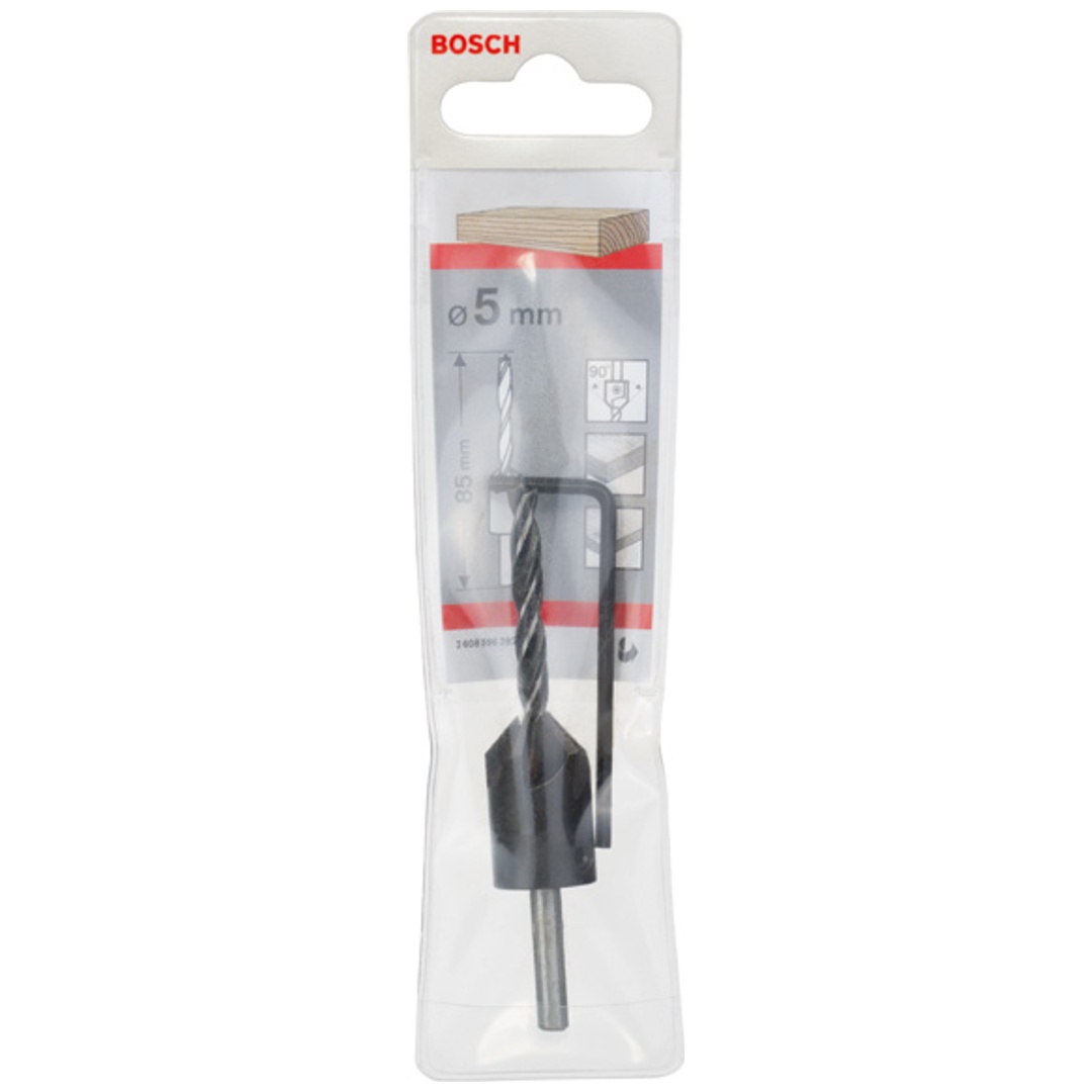 Bosch Holzspiralbohrer mit 90°-Senker, 5 mm, 16 mm