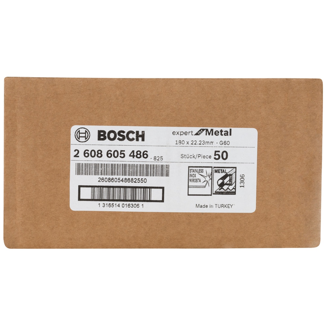 Bosch Fiberschleifscheibe R444, Expert for Metal, Korund, 180 mm, 22,23 mm, 60