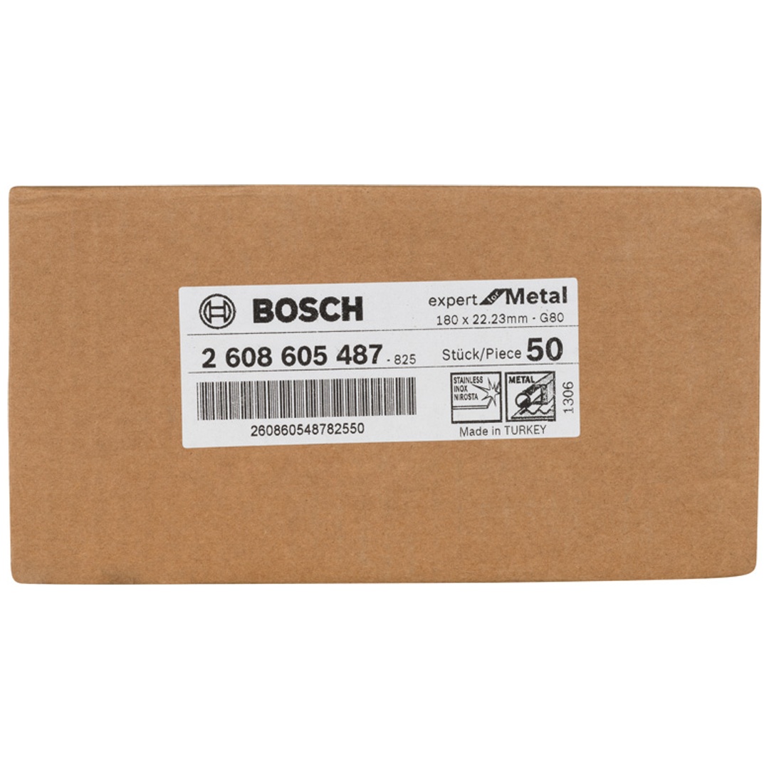 Bosch Fiberschleifscheibe R444, Expert for Metal, Korund, 180 mm, 22,23 mm, 80