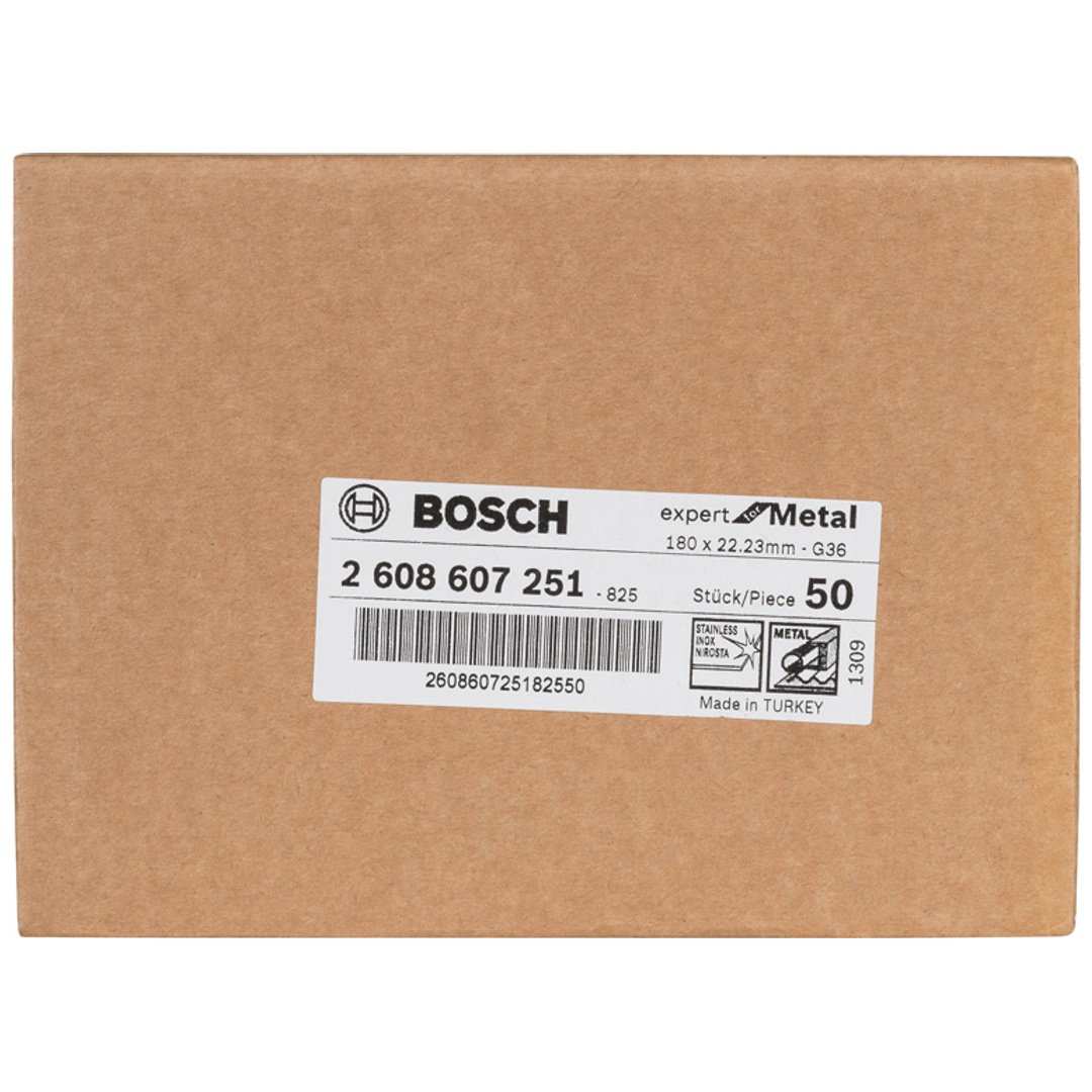 Bosch Fiberschleifscheibe R444, Expert for Metal, Korund, 180 mm, 22,23 mm, 36