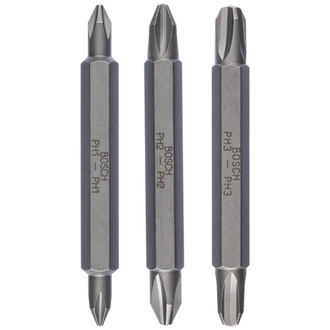 Bosch Doppelklingenbit-Set, 3-tlg., PH1, PH1, PH2, PH2, PH3, PH3, 60 mm