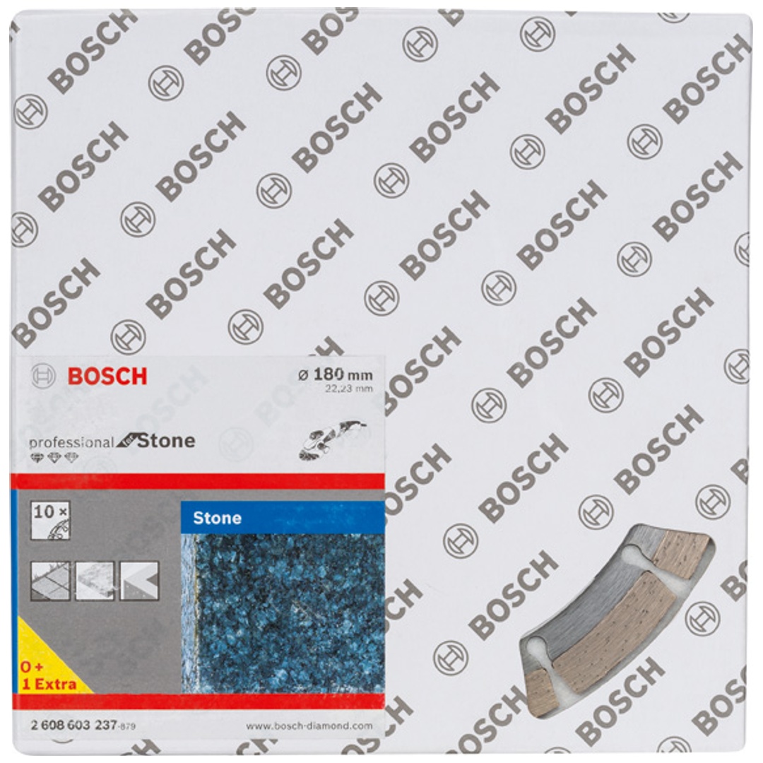Bosch Diamanttrennscheibe Standard for Stone, 180 x 22,23 x 2 x 10 mm, 10er-Pack