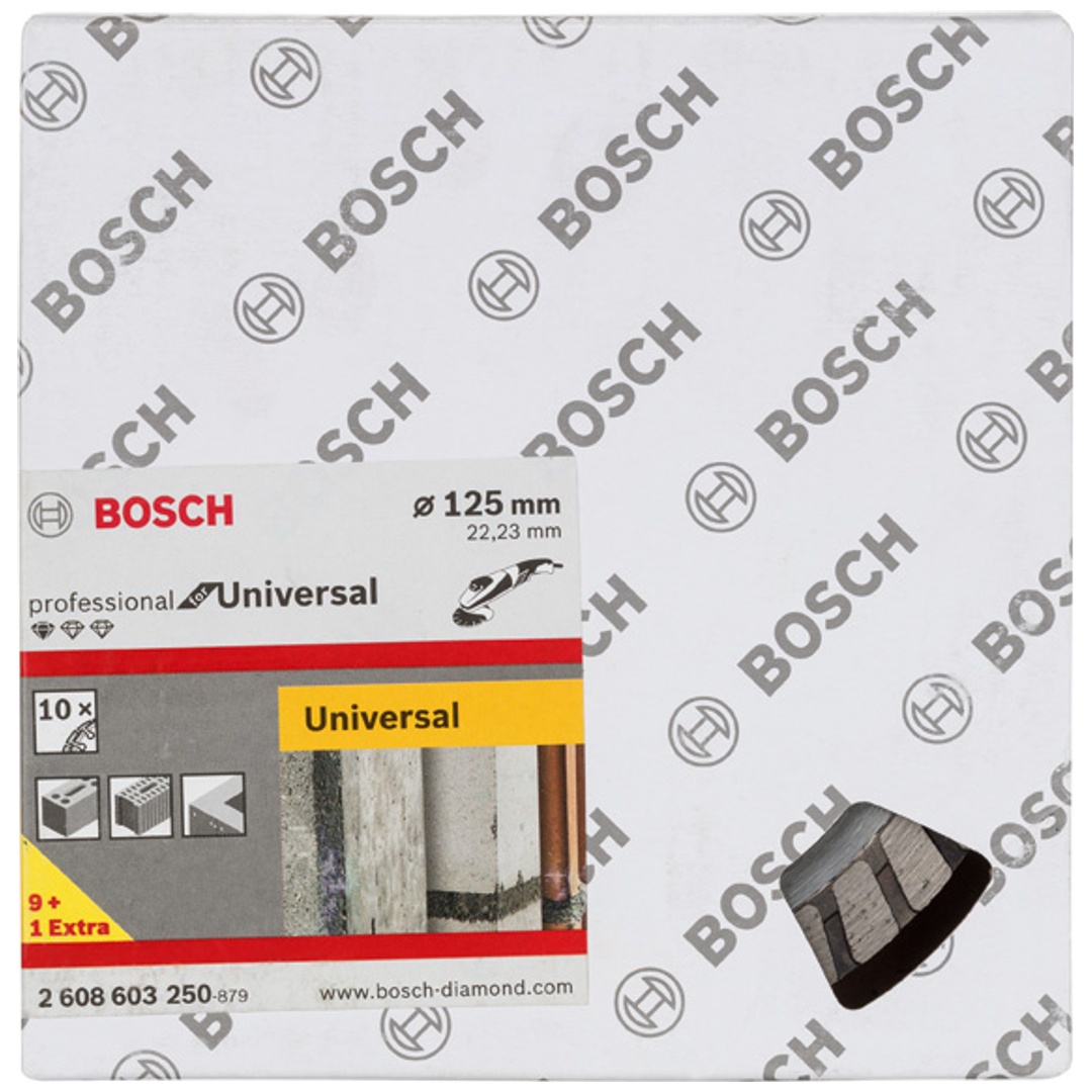 Bosch Diamanttrennscheibe Standard for Universal Turbo, 125x22,23x2x10 mm, 10er-Pack