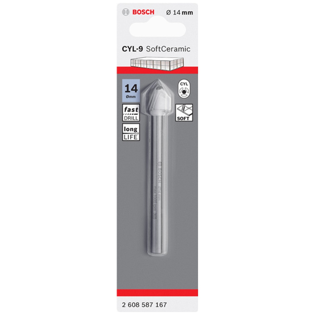 Bosch Fliesenbohrer CYL-9 Ceramic, 14 x 90 mm, für Dreh- und Schlagbohrer