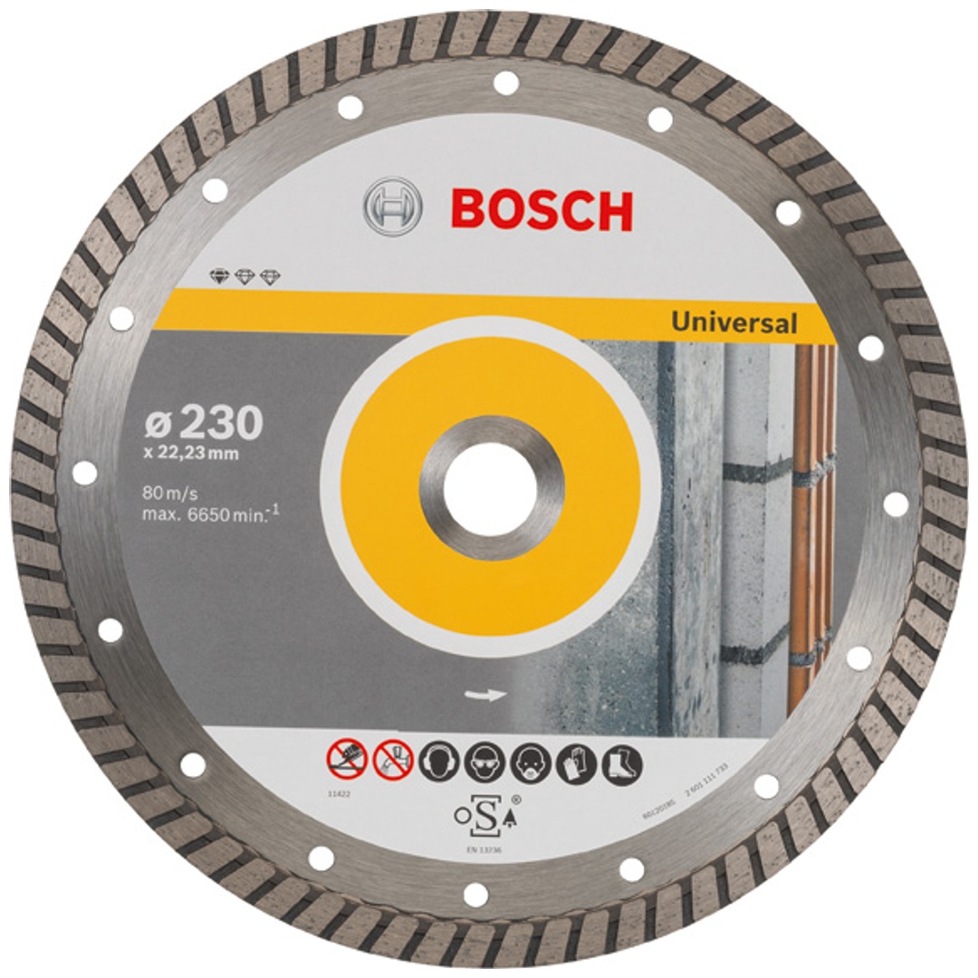 Bosch Diamanttrennscheibe Standard for Universal Turbo, 230x22,23x2,5x10 mm, 1er-Pack