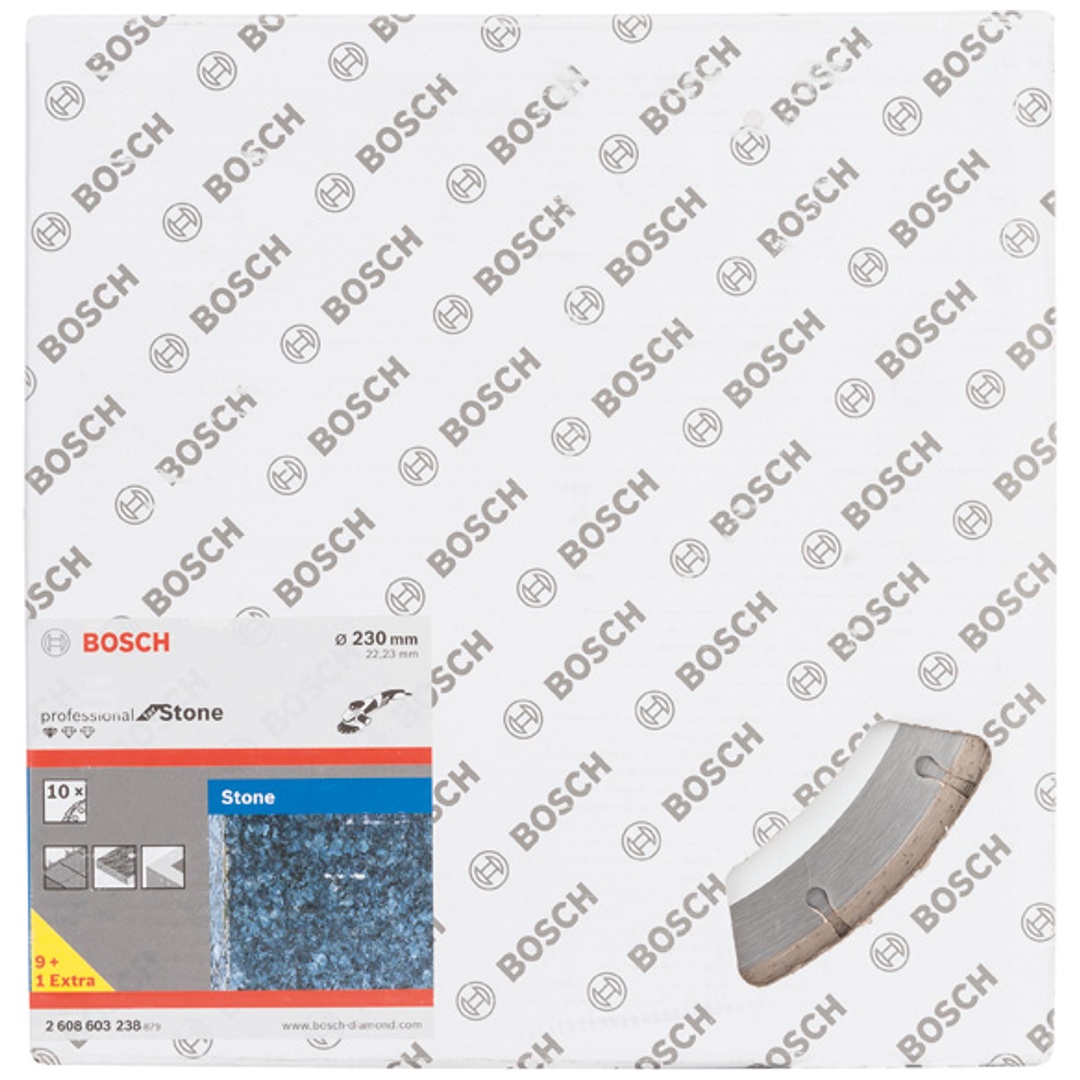 Bosch Diamanttrennscheibe Standard for Stone, 230 x 22,23 x 2,3 x 10 mm, 10er-Pack