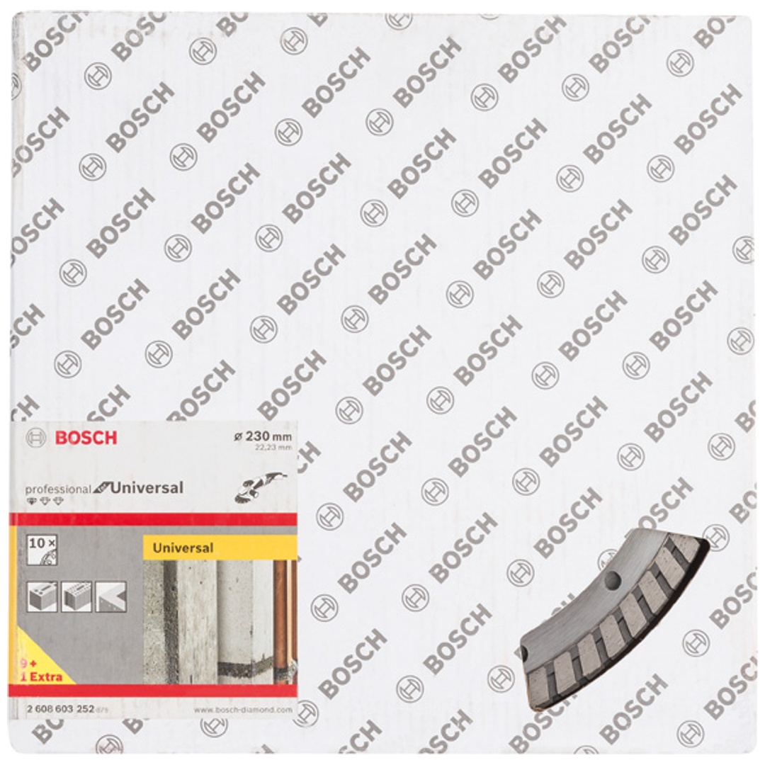 Bosch Diamanttrennscheibe Standard for Universal Turbo, 230x22,23x2,5x10 mm, 10er-Pack