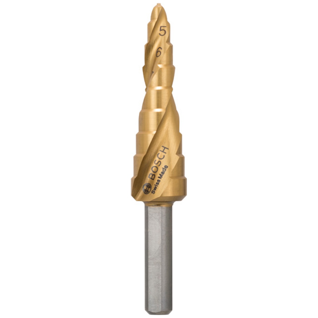 Bosch Stufenbohrer HSS-TiN, 4 - 12 mm, 6 mm, 65 mm, 9 Stufen