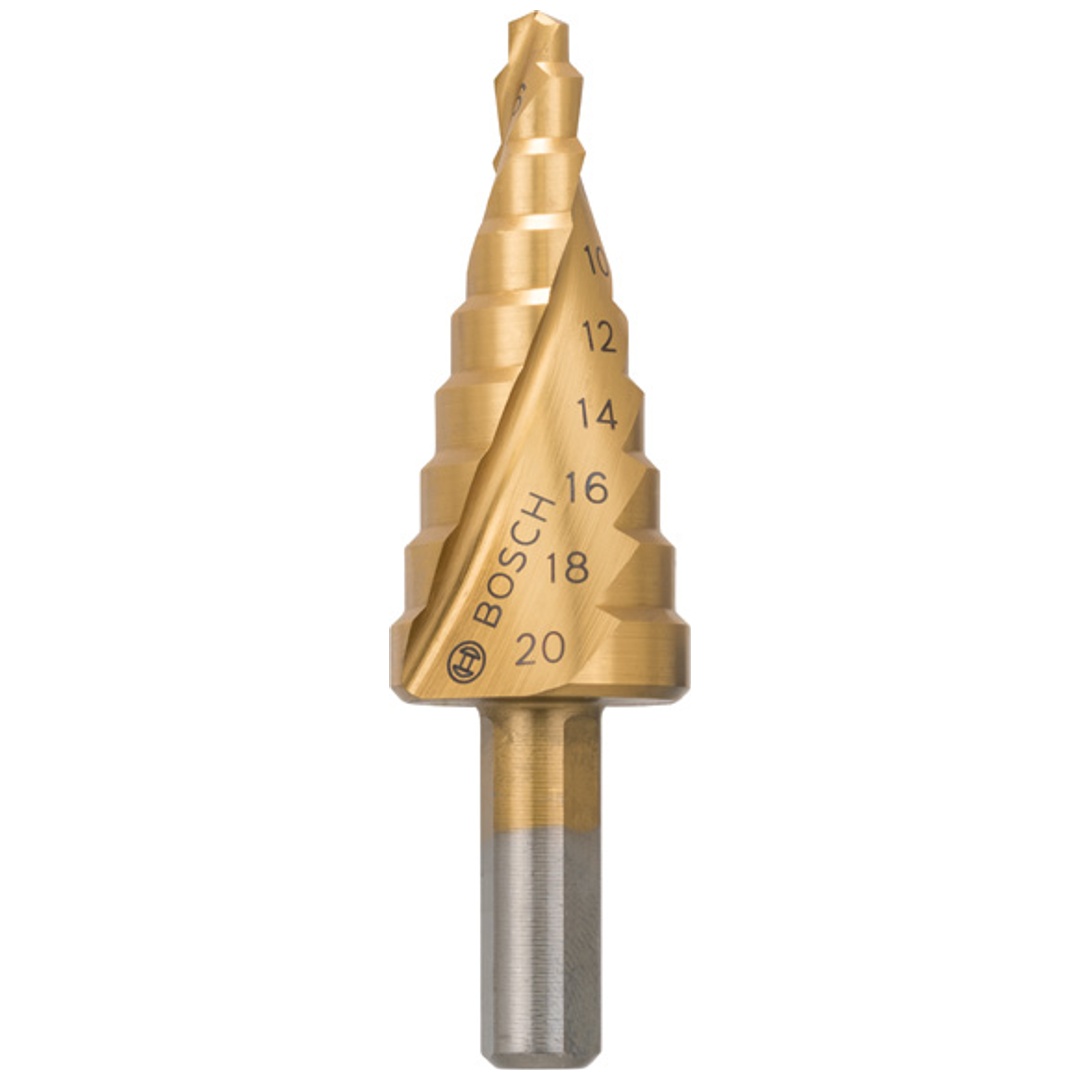 Bosch Stufenbohrer HSS-TiN, 4 - 20 mm, 8 mm, 75 mm, 9 Stufen