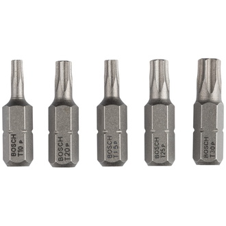 Bosch Schrauberbit-Set Extra-Hart (Torx), 5-tlg., T10, T15, T20, T25, T30, 25 mm