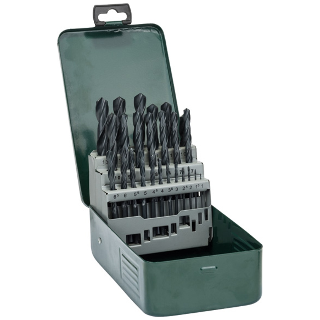 Bosch Metallbohrer-Set HSS-R, 25-teilig, 1 - 13 mm, Metallkassette