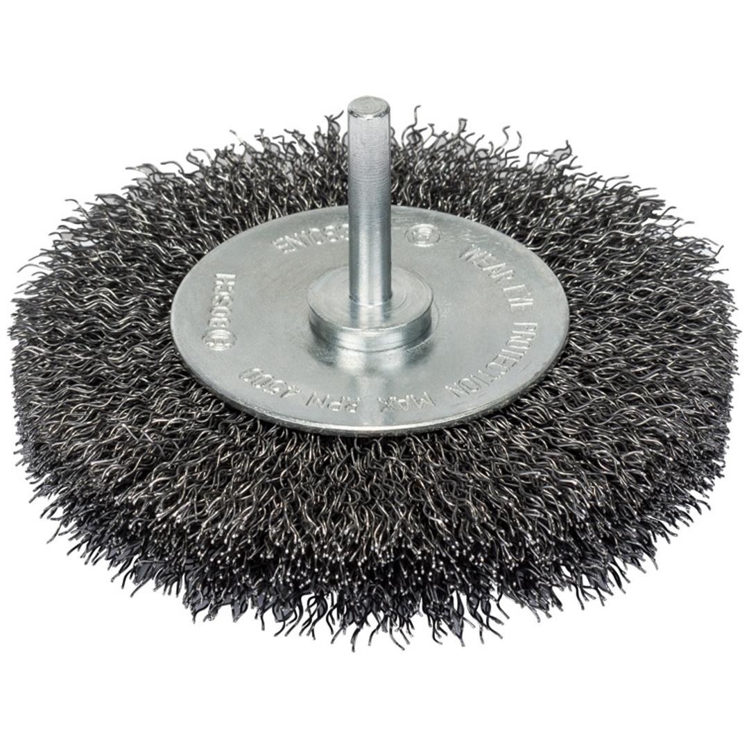 Bosch Scheibenbürste für Bohrmaschinen, gewellter Draht, 100 mm, 20 mm