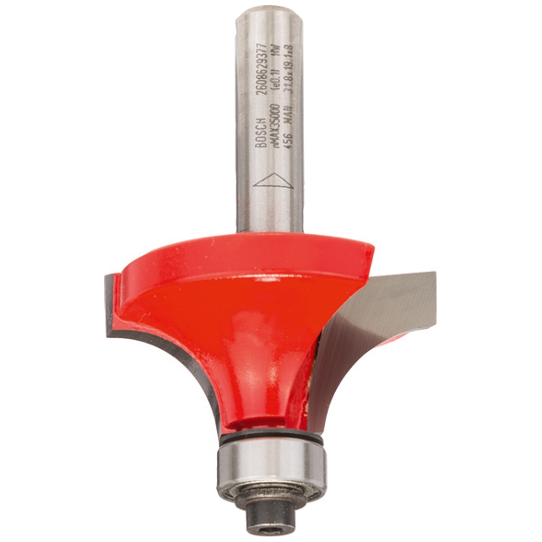 Bosch Abrundfräser Expert for Wood, 8 mm, D 38,1 mm, R1 12,7 mm, L 19 mm, G 61 mm