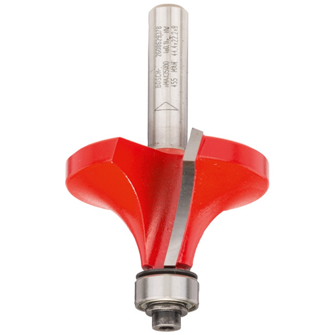 Bosch Abrundfräser Expert for Wood, 8 mm, D 44,4 mm, R1 15,9 mm, L 22,2 mm, G 64 mm