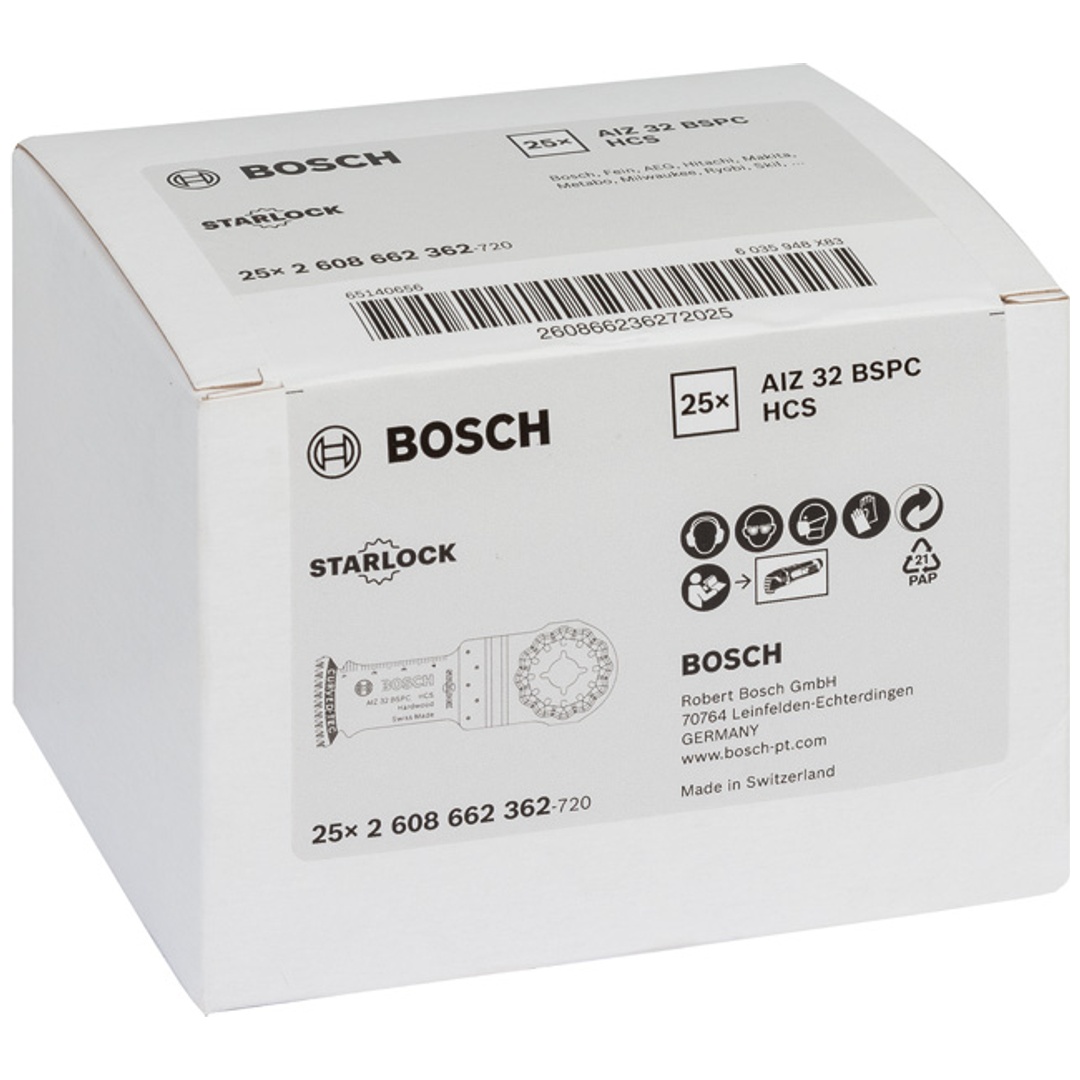 Bosch Tauchsägeblatt HCS Precision AIZ 32 BPC Hard Wood, 40 x 32 mm
