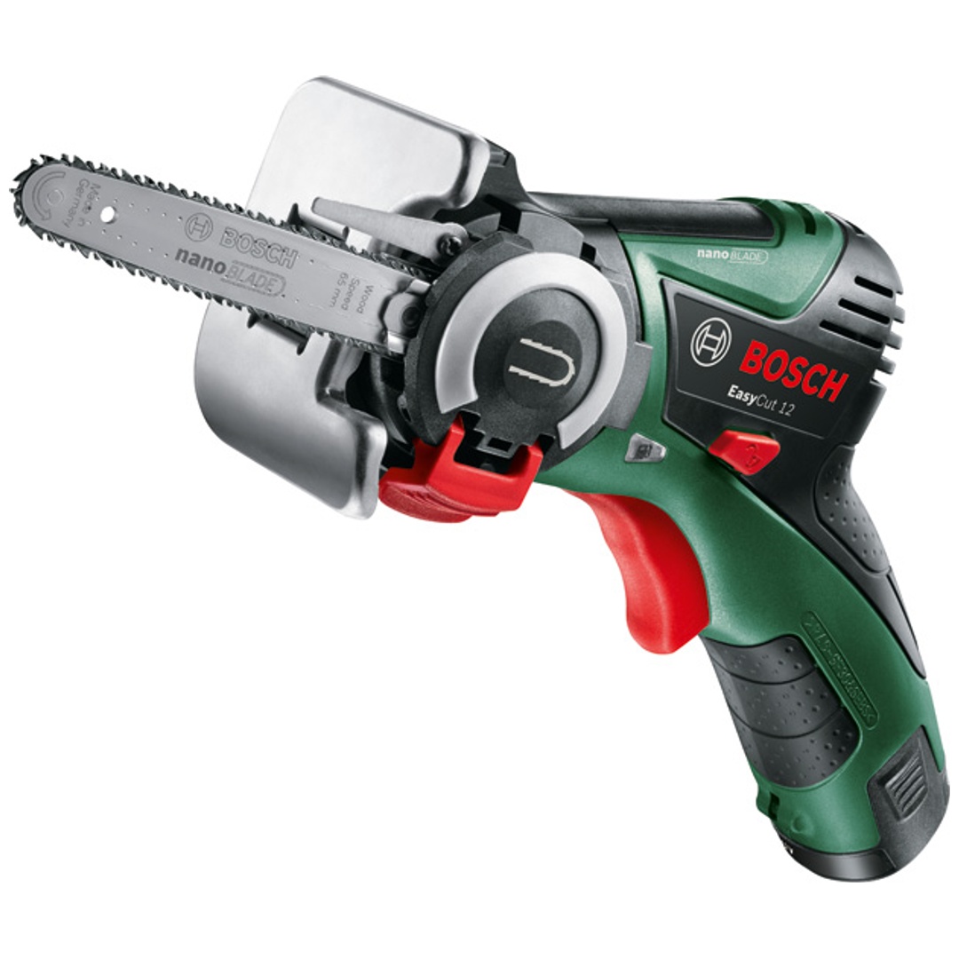 Bosch Akku-Mikro-Kettensäge EasyCut 12, mit NanoBlade-Technologie, incl 1x Akku PBA 2 Ah, Ladegerät, Zubehör, Kunststoffkoffer