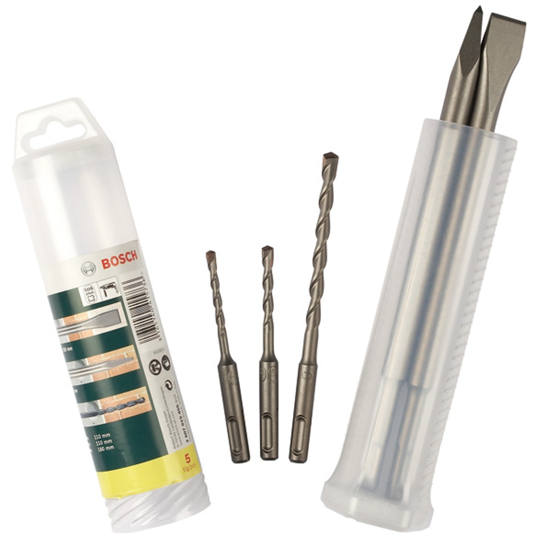 Bosch Meißel- und Hammerbohrer-Set mit SDS plus, 5-teilig, 5 - 8