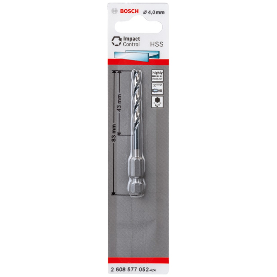 Bosch HSS Spiralbohrer mit Sechskantschaft 4,0 mm