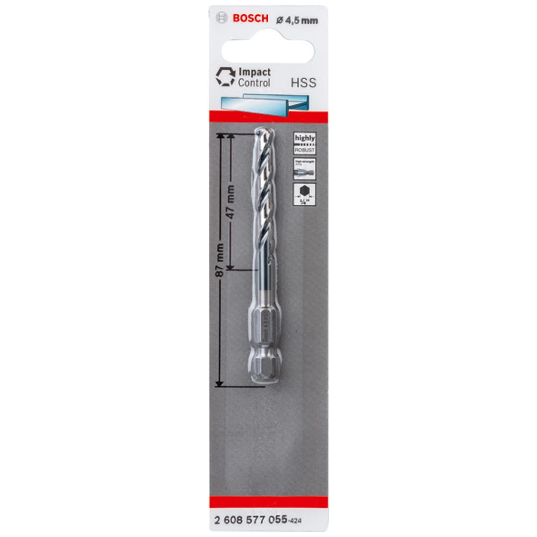 Bosch HSS Spiralbohrer mit Sechskantschaft 4,5 mm