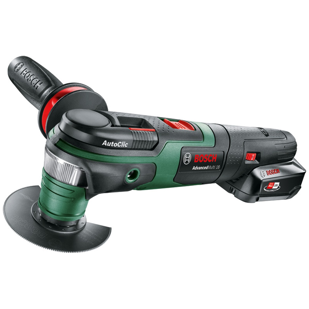 Bosch Akku-Multifunktionswerkzeug AdvancedMulti 18, incl. 1x Akku PBA 2,5 Ah, Ladegerät, Zubehör, Koffer