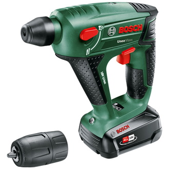 Bosch Akku-Bohrhammer Uneo Maxx, incl. 1x Akku PBA 2,5 Ah, Ladegerät, Zubehör, Koffer