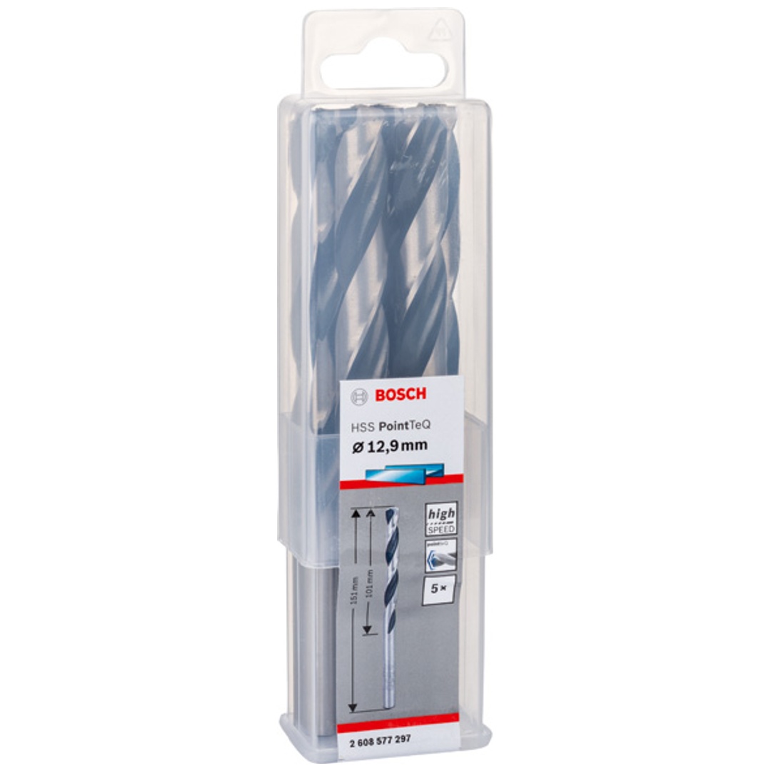Bosch Metallspiralbohrer-HSS PointTeQ, DIN 338, 12,9 mm, 5er-Pack