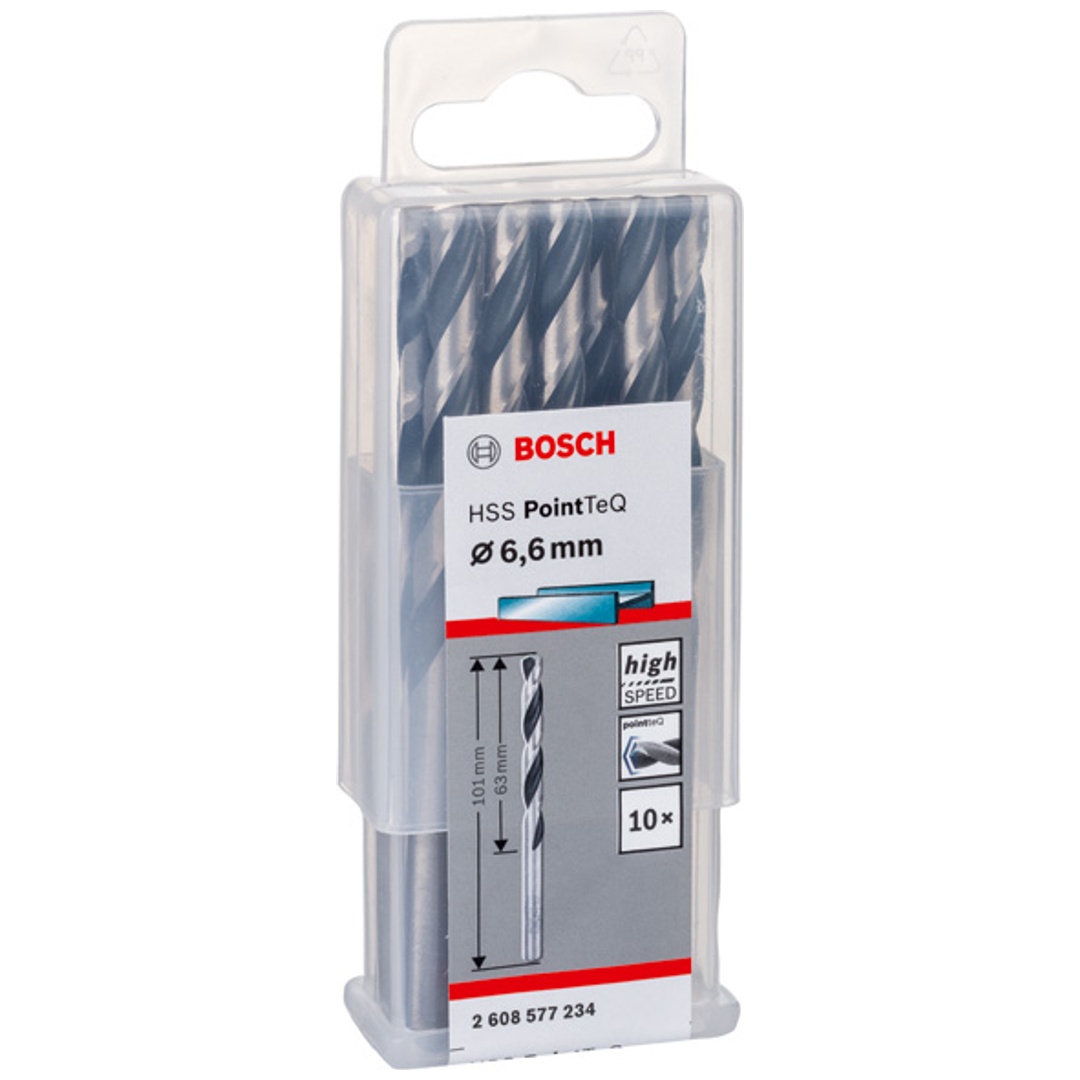 Bosch Metallspiralbohrer-HSS PointTeQ, DIN 338, 6,6 mm, 10er-Pack