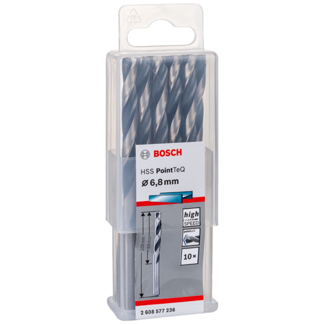 Bosch Metallspiralbohrer-HSS PointTeQ, DIN 338, 6,8 mm, 10er-Pack