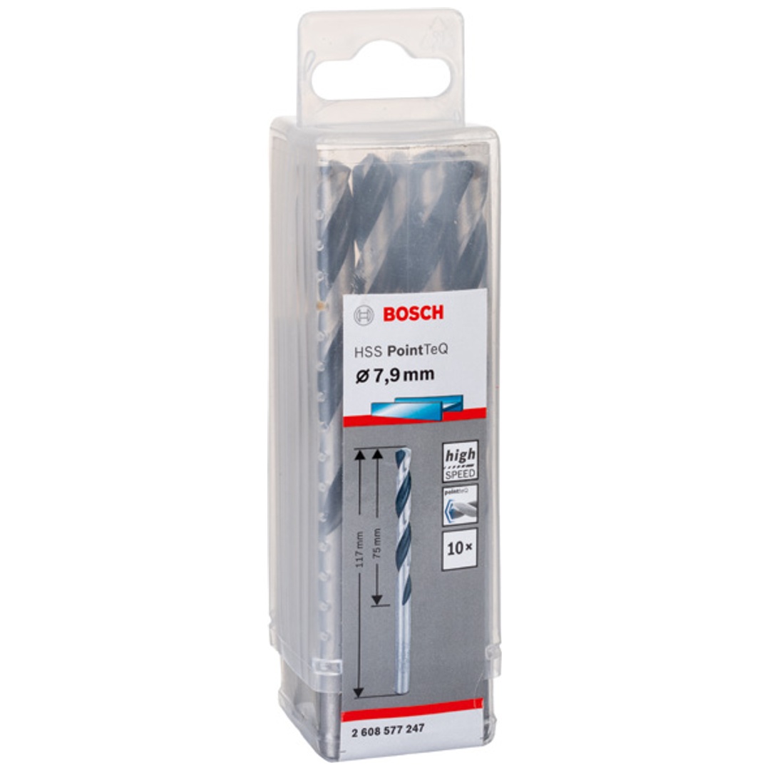 Bosch Metallspiralbohrer-HSS PointTeQ, DIN 338, 7,9 mm, 10er-Pack