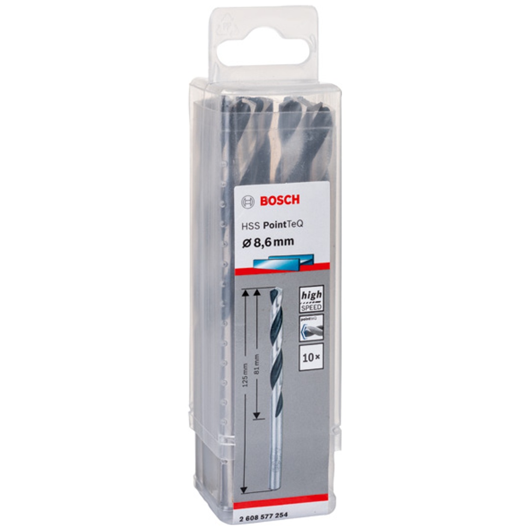 Bosch Metallspiralbohrer-HSS PointTeQ, DIN 338, 8,6 mm, 10er-Pack