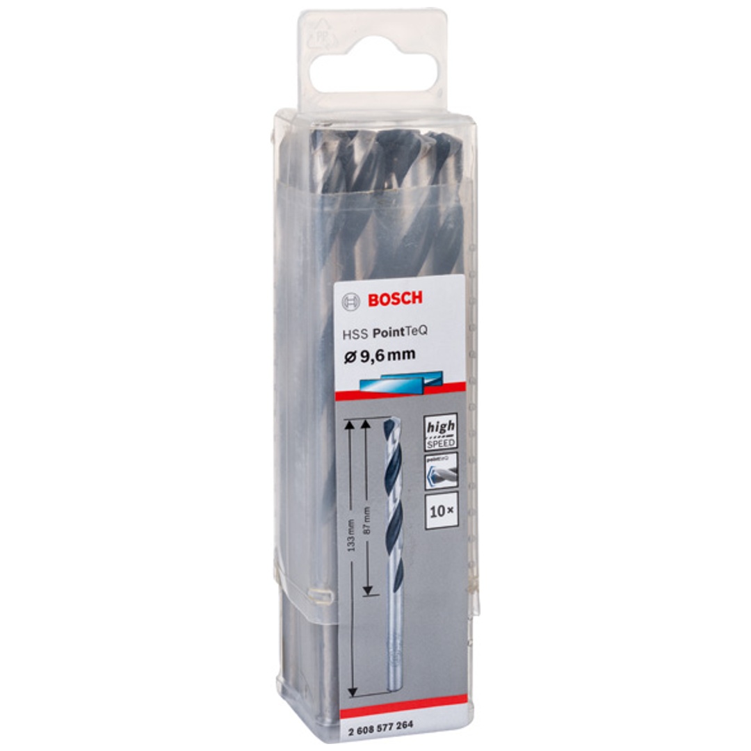 Bosch Metallspiralbohrer-HSS PointTeQ, DIN 338, 9,6 mm, 10er-Pack