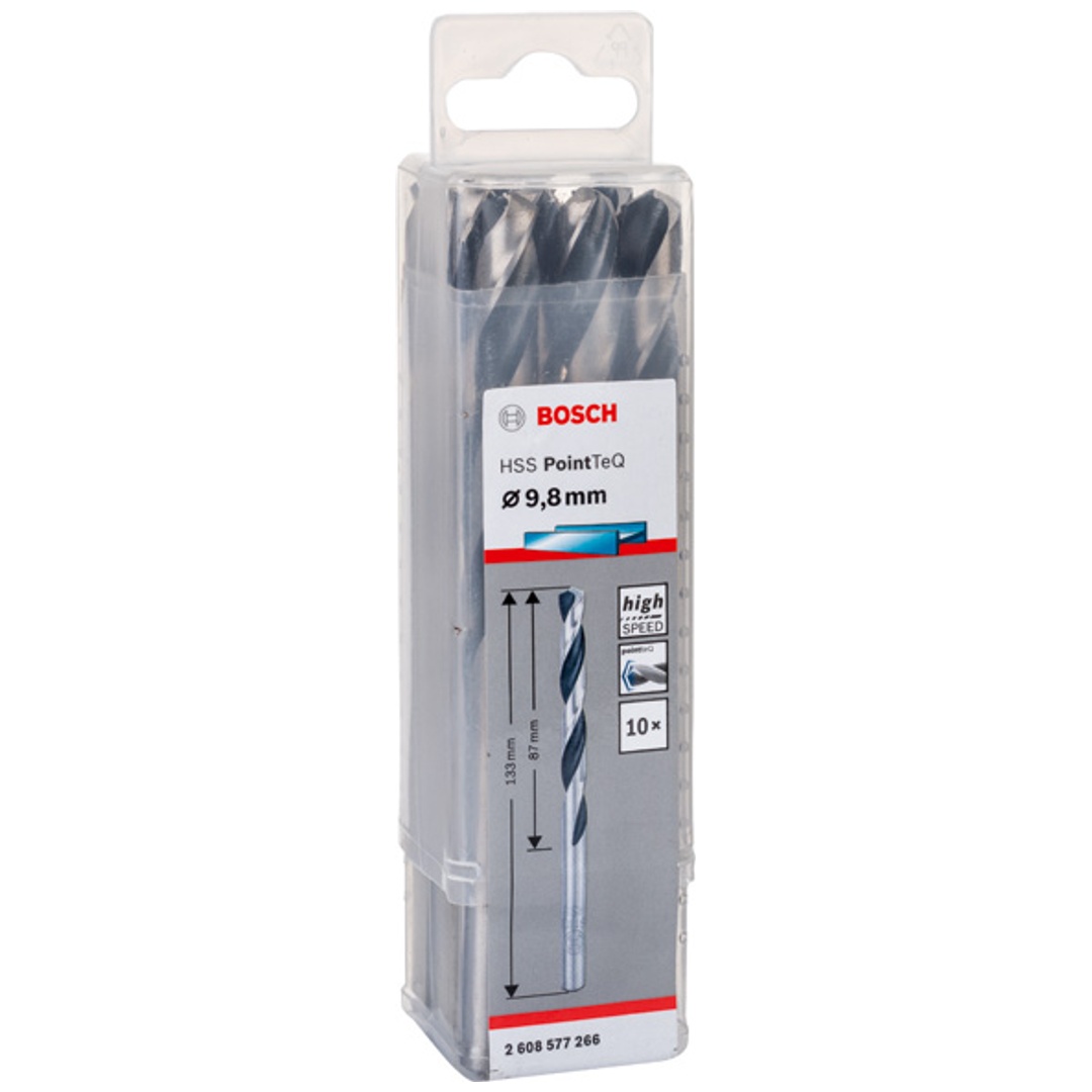 Bosch Metallspiralbohrer-HSS PointTeQ, DIN 338, 9,8 mm, 10er-Pack