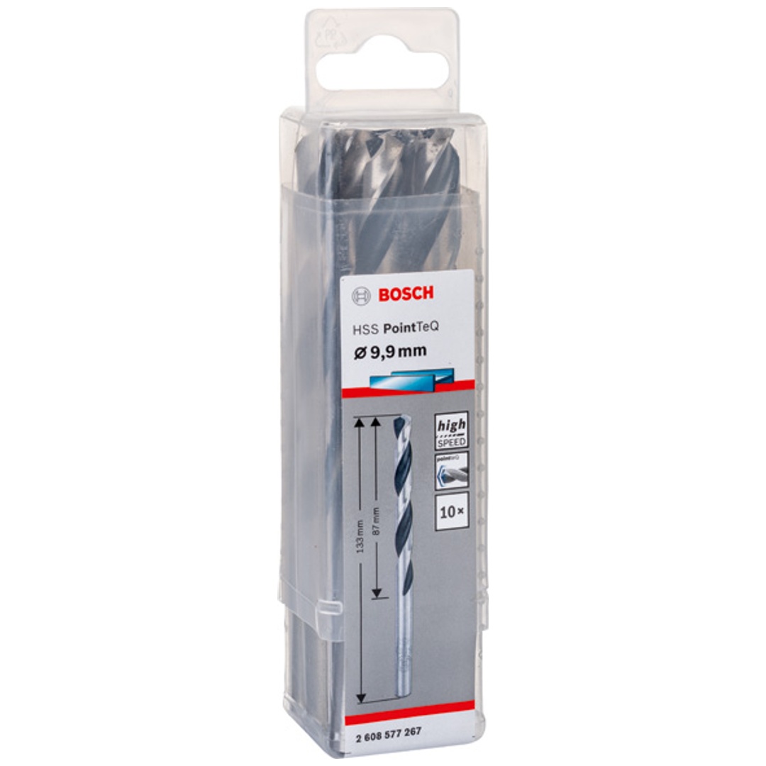 Bosch Metallspiralbohrer-HSS PointTeQ, DIN 338, 9,9 mm, 10er-Pack