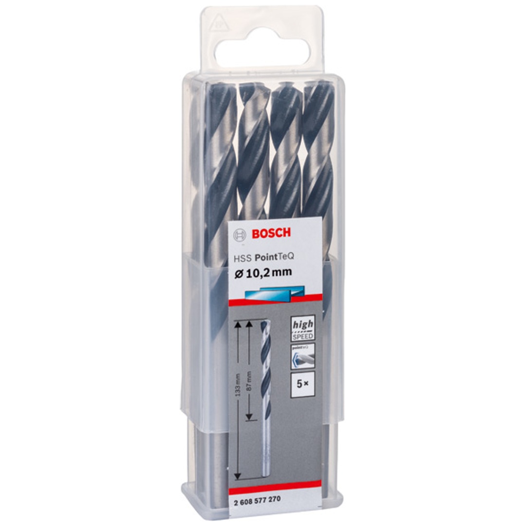 Bosch Metallspiralbohrer-HSS PointTeQ, DIN 338, 10,2 mm, 5er-Pack