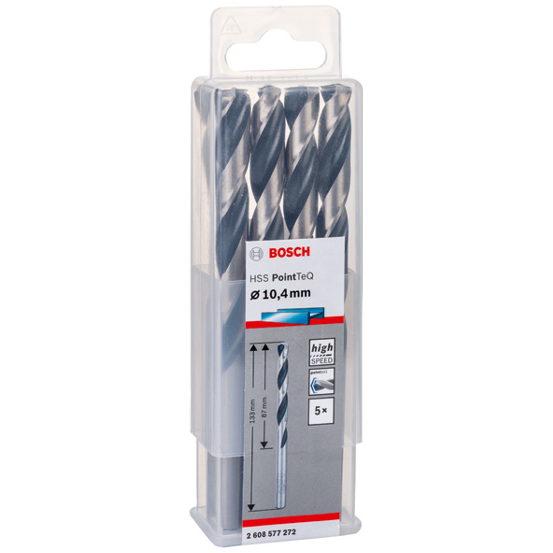 Bosch Metallspiralbohrer-HSS PointTeQ, DIN 338, 10,4 mm, 5er-Pack