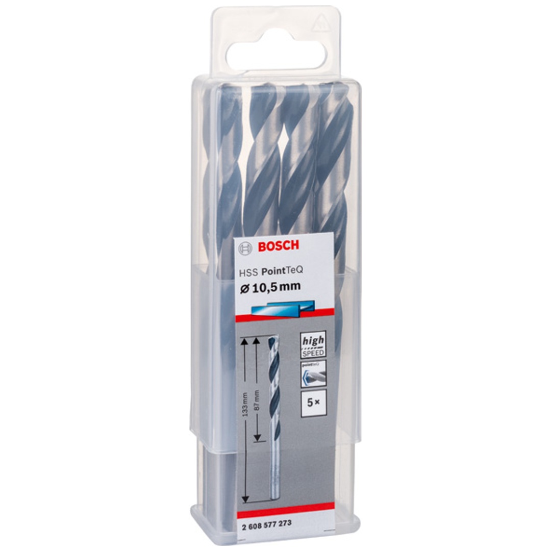 Bosch Metallspiralbohrer-HSS PointTeQ, DIN 338, 10,5 mm, 5er-Pack