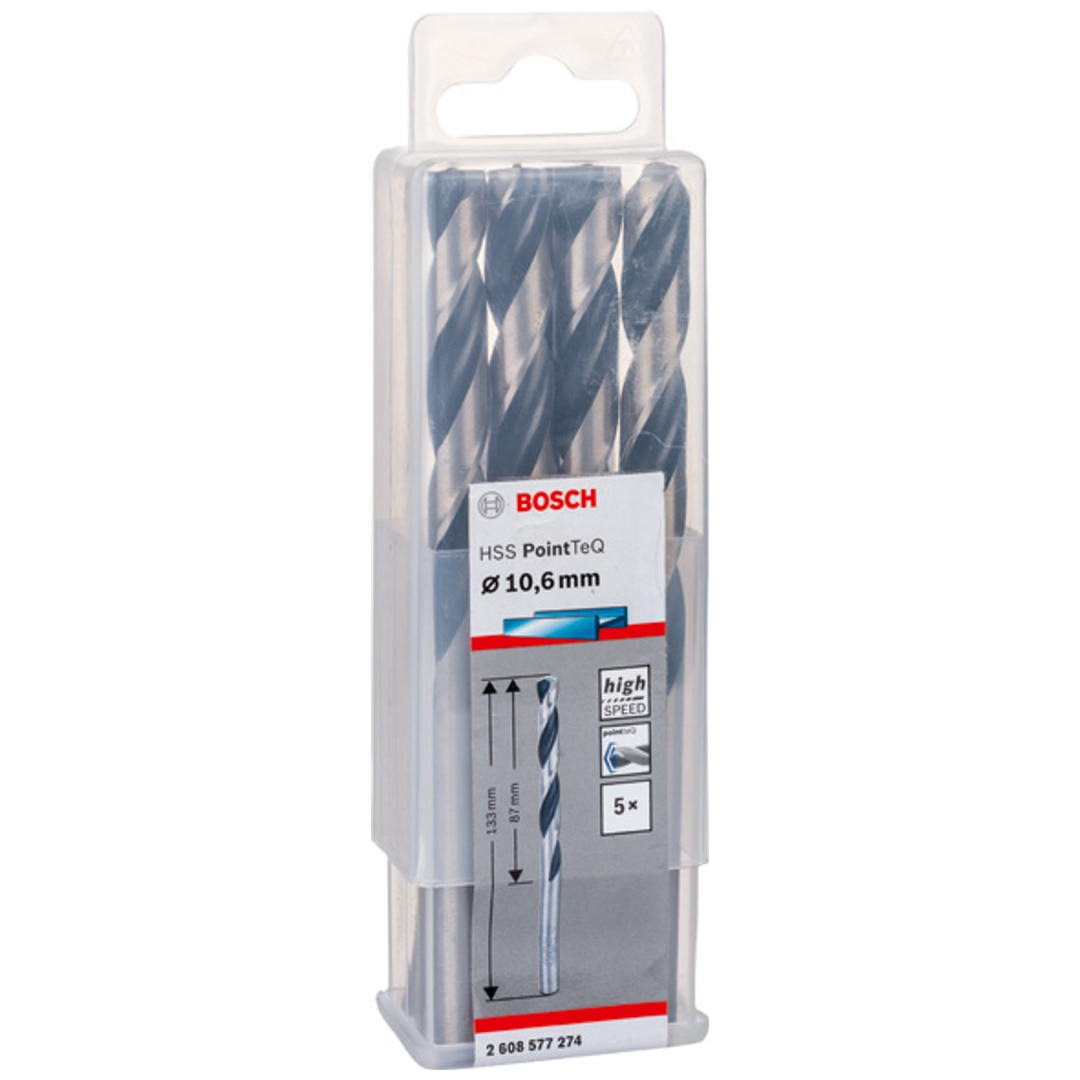 Bosch Metallspiralbohrer-HSS PointTeQ, DIN 338, 10,6 mm, 5er-Pack
