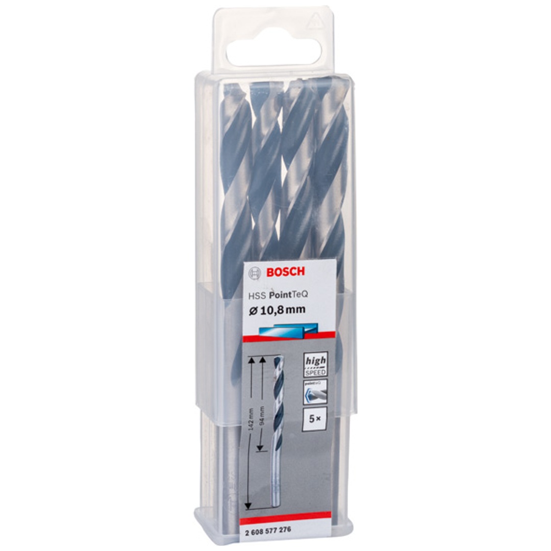 Bosch Metallspiralbohrer-HSS PointTeQ, DIN 338, 10,8 mm, 5er-Pack