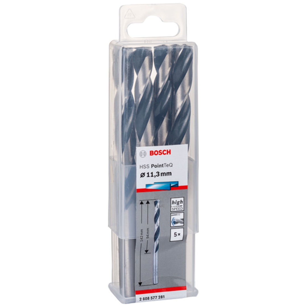 Bosch Metallspiralbohrer-HSS PointTeQ, DIN 338, 11,3 mm, 5er-Pack