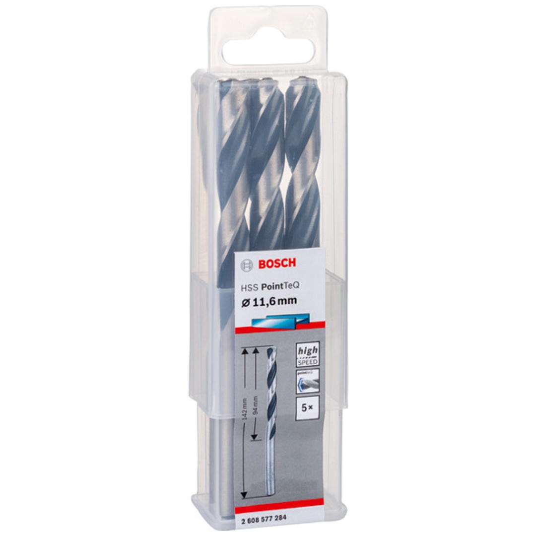 Bosch Metallspiralbohrer-HSS PointTeQ, DIN 338, 11,6 mm, 5er-Pack