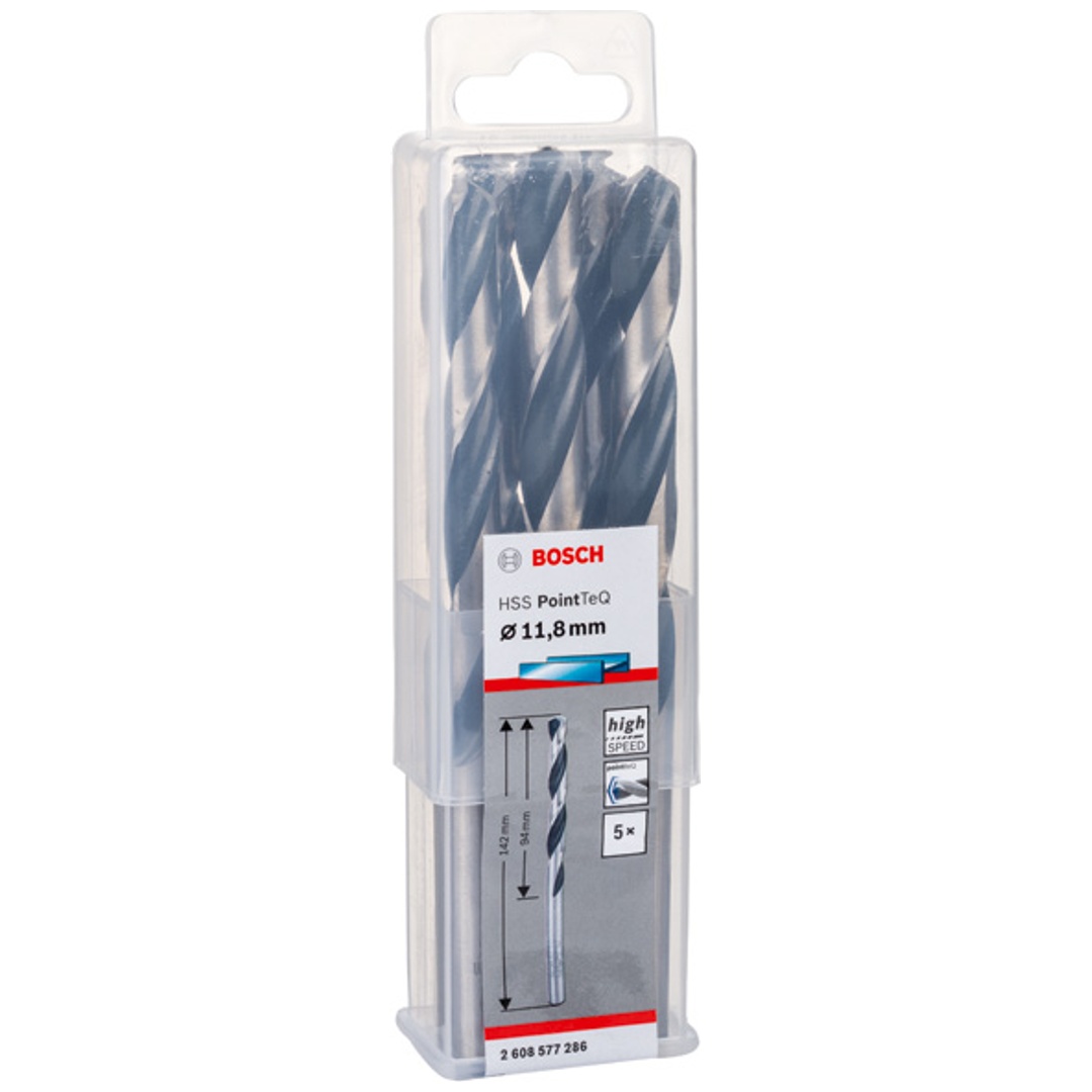 Bosch Metallspiralbohrer-HSS PointTeQ, DIN 338, 11,8 mm, 5er-Pack
