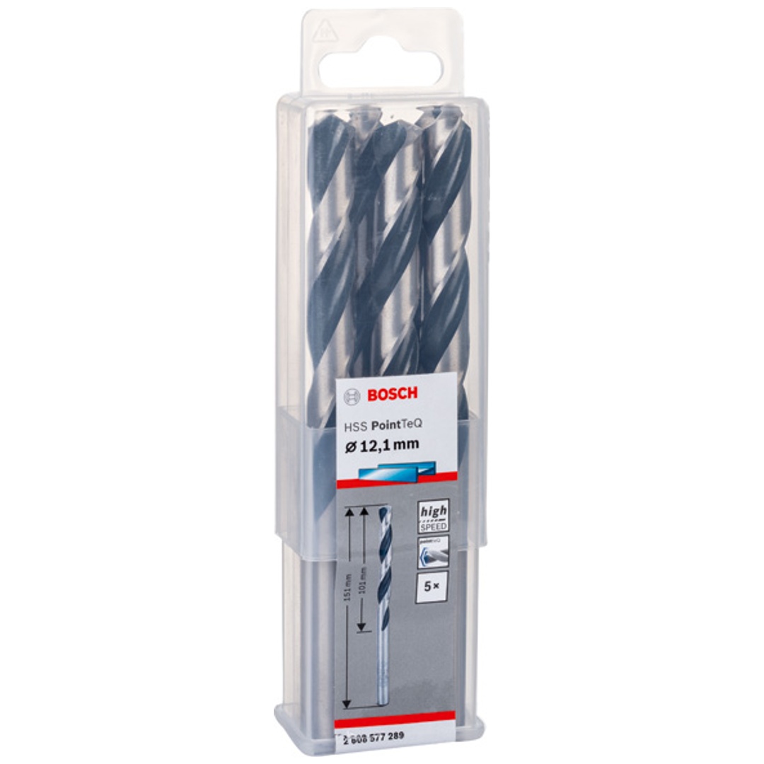 Bosch Metallspiralbohrer-HSS PointTeQ, DIN 338, 12,1 mm, 5er-Pack