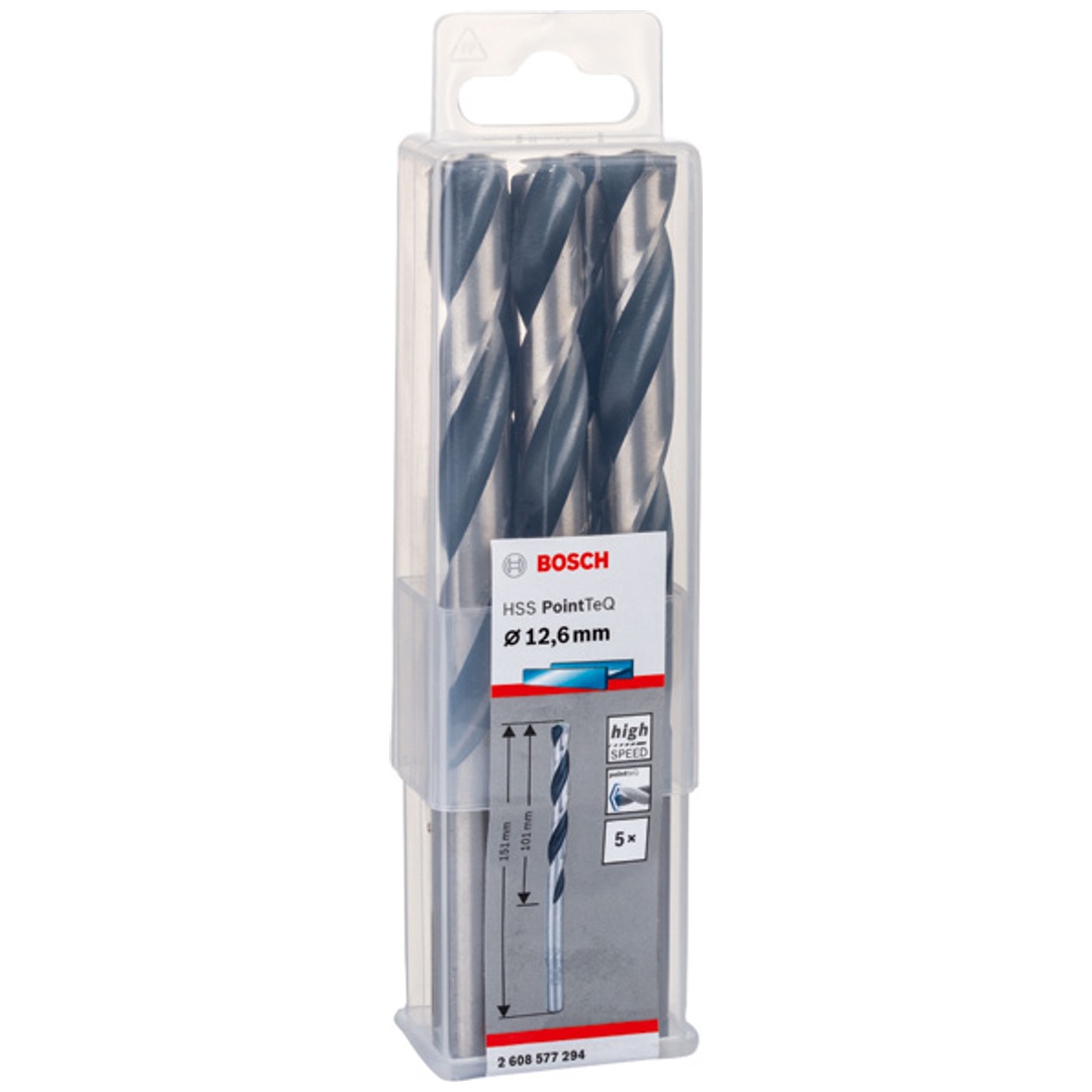 Bosch Metallspiralbohrer-HSS PointTeQ, DIN 338, 12,6 mm, 5er-Pack