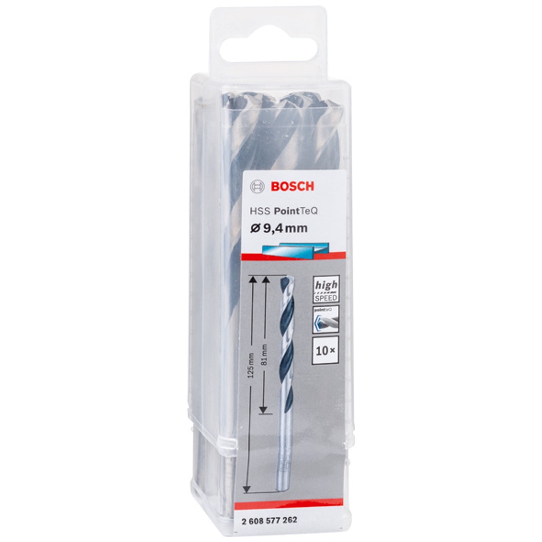 Bosch Metallspiralbohrer-HSS PointTeQ, DIN 338, 9,4 mm, 10er-Pack