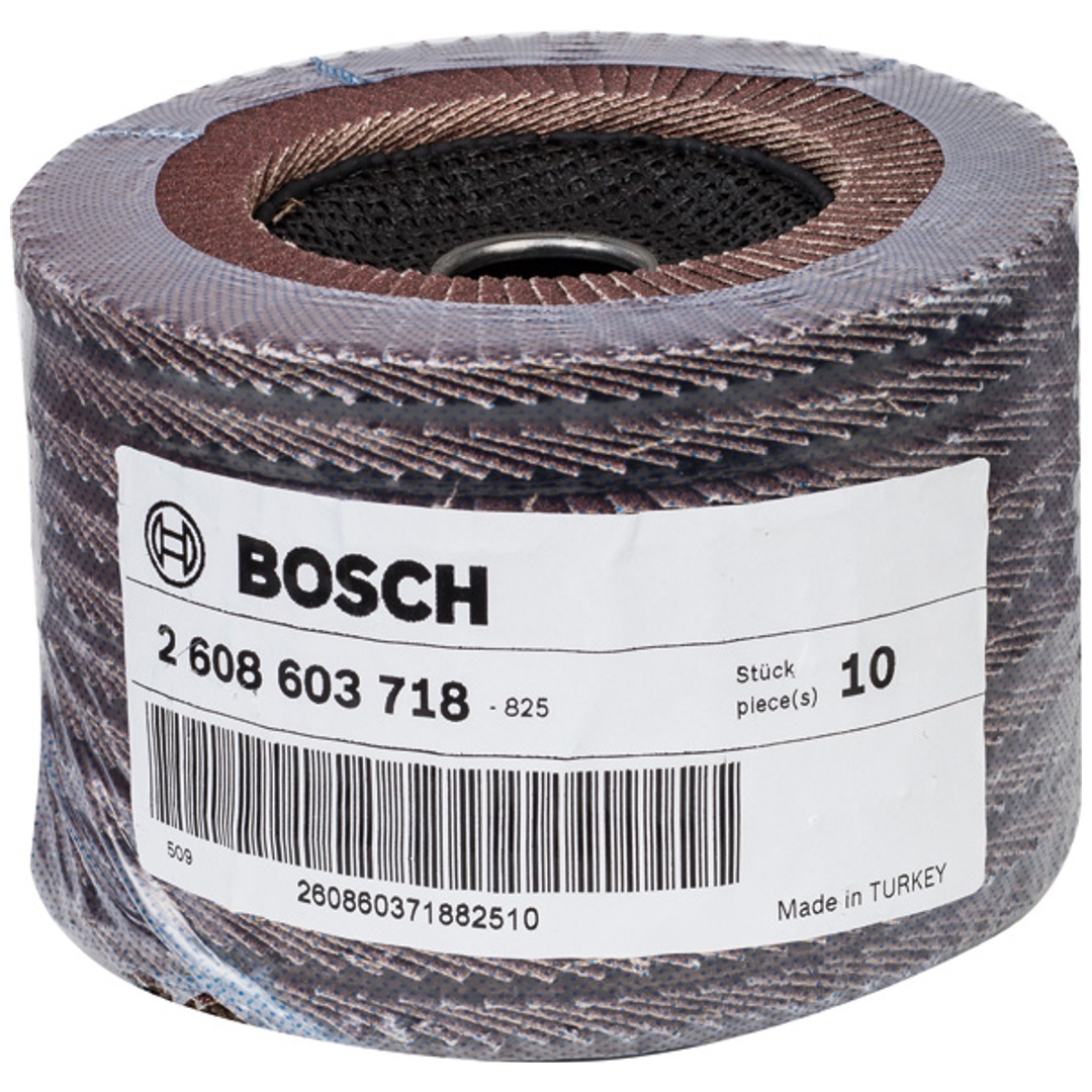 Bosch Fächerschleifscheibe X431, Standard for Metal, für kleine Winkelschleifer, 125 x 22,23, Korn 80, Glasgewebe