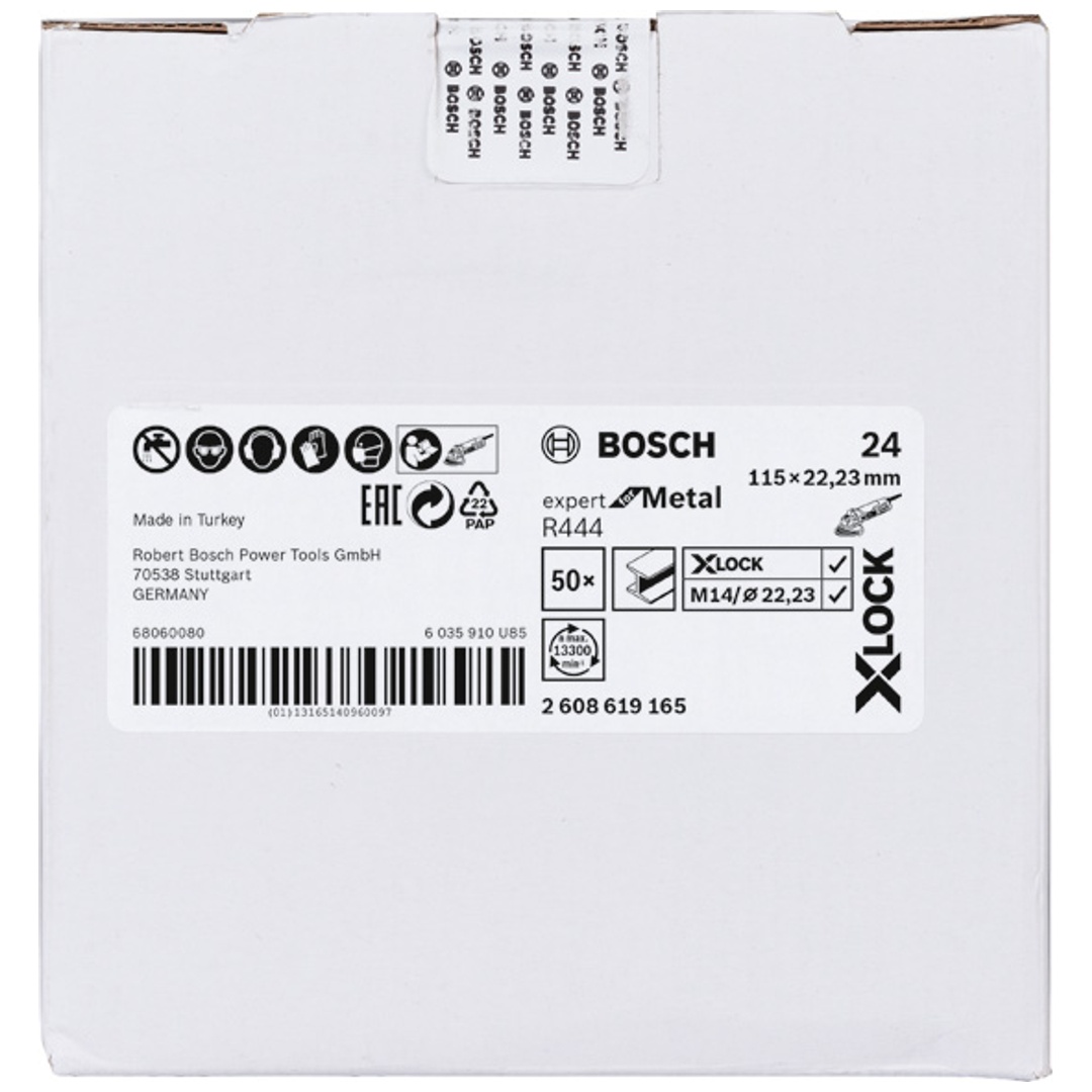 Bosch X-LOCK Fiberschleifscheibe, Expert for Metal, D115  mm, K 24, R444, 1 Stk