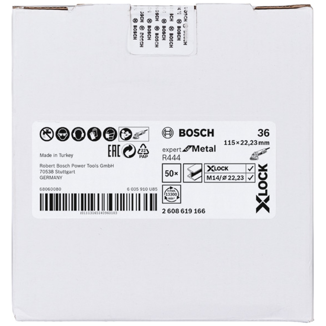 Bosch X-LOCK Fiberschleifscheibe, Expert for Metal D115  mm, K 36, R444,