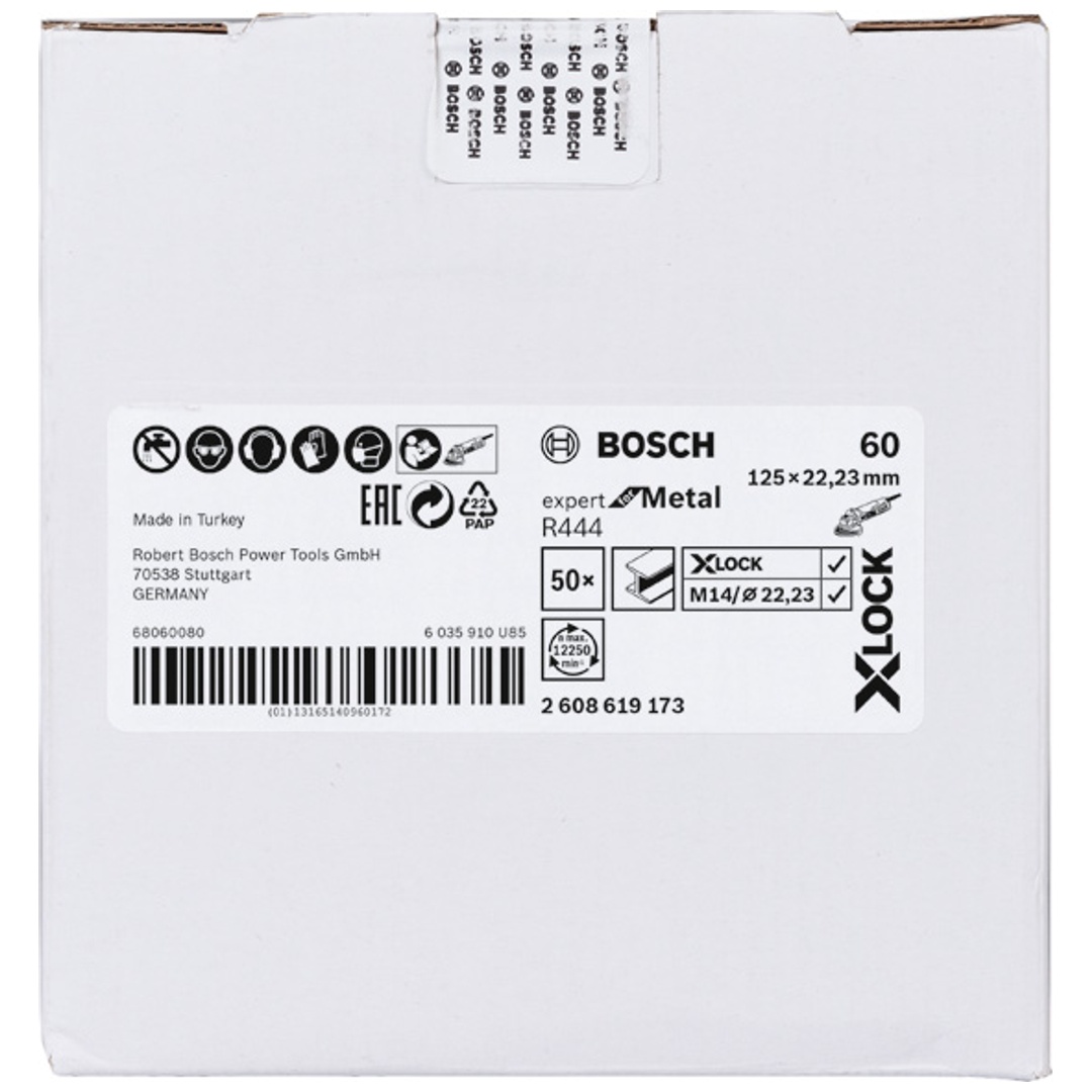 Bosch X-LOCK Fiberschleifscheibe, D125  mm, K 60, R444, Expert for Metal