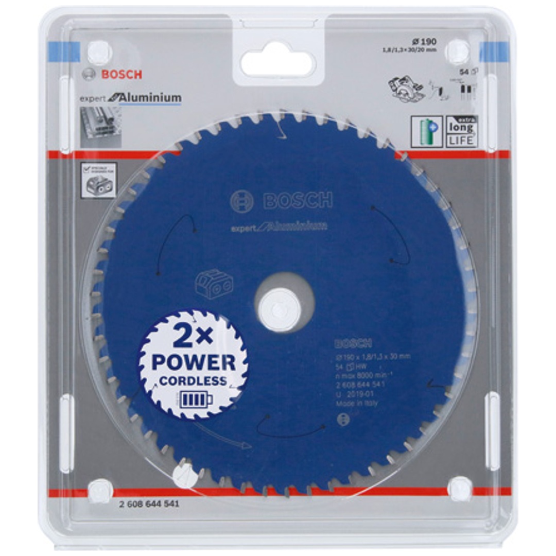 Bosch Kreissägeblatt Expert for Aluminium, 190 x 1,8/1,3 x 30, 54 Zähne