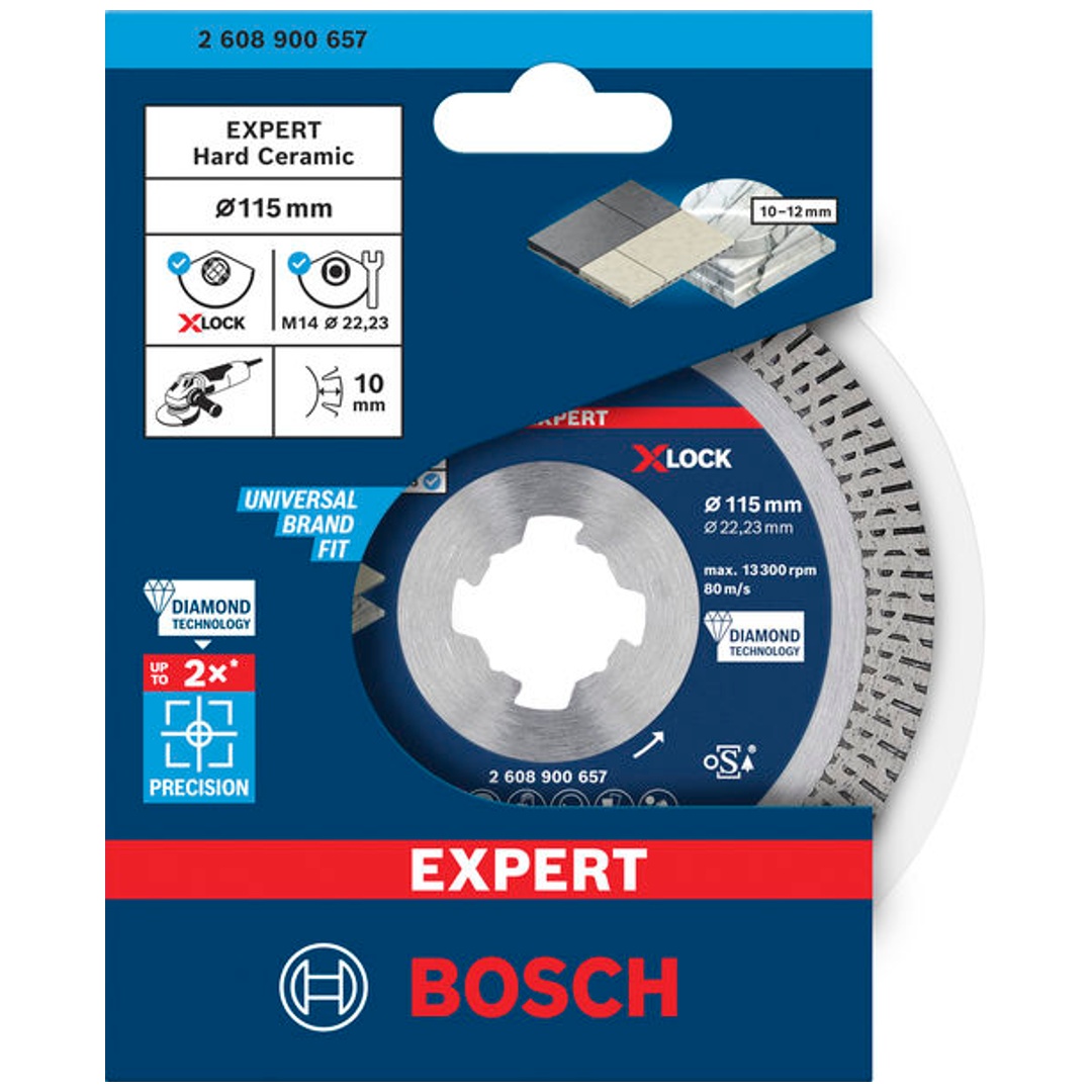 Bosch EXPERT HardCeramic X-LOCK Diamanttrennscheiben, 115 x 22.23 x 1.4 x 10 mm